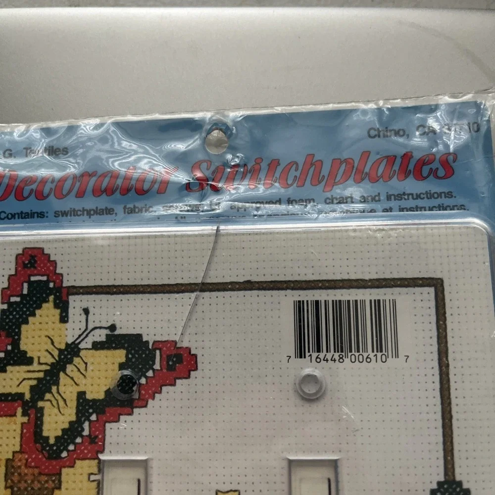 Sunflowers / Butterflies Double Switchplate Cover Counted Cross Stitch Kit NEW